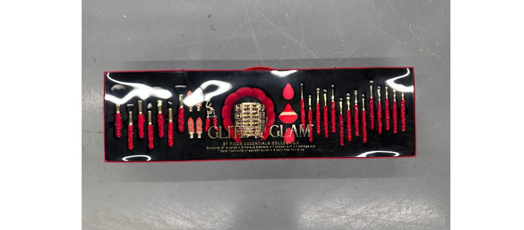 Glitz and glam makeup brushes red